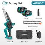 YOFIDRA 8-tolline 4500W harjadeta elektriline oksasaag juhtmeta kettsaag puidut&ouml;&ouml;ks, &uuml;hildub Makita 18V-21V akuga 2 Battery EU Plug