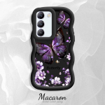 V&auml;rvitud muster Big Wave Edge pehme silikoon materjal Macaron telefoni &uuml;mbris p&otilde;rutuskindel kaitsev kummist korpus OnePlus Vivo Motorola Moto jaoks Vivo V27 5G must