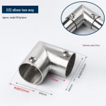 Roostevabast terasest &uuml;mmargune torukonnektor riidepuu ja riiuli &uuml;henduskoht T-liitmik 32 Elbow Two-way