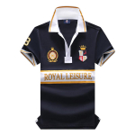 RogueWave Uus Meeste Polo S&auml;rk Euroopa Ameerika T&auml;iustatud Puhas Puuvill K&otilde;rgetasemeline Tikand Luksuslik Rafineeritud Top XXXL black