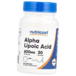 Alfa-lipoehape, Alpha Lipoic Acid 600, Nutricost (70647015) 60caps