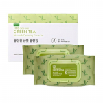 TONYMOLY The Chok Chok Green Tea No-Wash Cleansing Tissue Set (100 Sheets &times; 2 Packs)