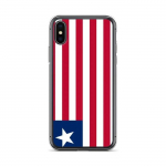 Coque iPhone &ndash; mitmev&auml;rviline &ndash; Drapeau Libeeria &ndash; Souple &ndash; &uuml;hilduv iPhone X &ndash; vertikaalne