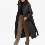 Naiste moe &uuml;hev&auml;rviline s&uuml;gis- ja talvine pikkade varrukatega v&ouml;&ouml;ga kaelusega pealismantel M