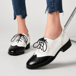 Briti stiilis retro madala kontsaga naiste Oxfordi kingad 36 valge