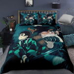 Tekikate Demon Slaye 3D Peen Muichiro Tokito Anime Digitaaltr&uuml;kiga Voodipesu Komplekt Tekk Voodi Noorte Kodu Dekoor Poiste Kingitus 150x200cm