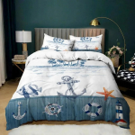 Ookeani 3D Merenduse Ranniku Prinditud Voodikomplekt Tekikott Padjap&uuml;&uuml;r Voodipesukomplekt Voodilina Tekikate T&auml;is Suurus Queen Suurus King Suurus 70x133cm 2pcs