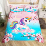 &Uuml;kssarviku tekikottide komplekt Multikas Galaxy Rainbow v&auml;rviline &uuml;kssarvik armas romantiline teema lastele, t&uuml;drukutele, pol&uuml;estrist lohukott EU single(135x200cm)