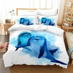 Delfiin Meriloom Voodipesu Komplekt Poistele T&uuml;drukutele &Uuml;hekohaline Kahekohaline Suurus Tekikott Padjap&uuml;&uuml;r Voodi Poistele T&auml;iskasvanud Kodu Tekstiil EU single(135x200cm)