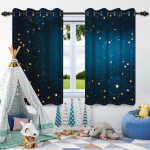 2 tk Kuu T&auml;hed Akna Kardinad Laste Magamistuba Kodu Elutuba Kaunistus Pimendav Kardin Soojusisolatsioon M&uuml;rasummutus 50x120cm 2pcs white