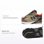 Teddy Santis x New Balance 990v3 Valmistatud USA-s Tan Oranž Unisex Tossud Pruun Sinine M990BT3 36