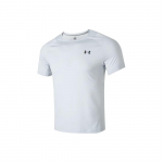 Under Armour &Uuml;hev&auml;rviline RUSH tehnoloogiaga Jooksutreening Kiiresti kuivav Jahe Hingav &Uuml;mmarguse kaelusega Spordis&auml;rk L&uuml;hikeste varrukatega Meeste Topid Valge 1383700-014 2XL