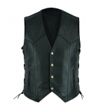 Meeste nahkvest mantel Mootorratturi nahkvest Clubvest Chopper Vest 5XL must
