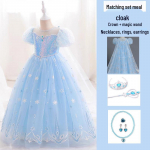 Elsa printsess l&uuml;hikeste varrukatega &otilde;htukleit t&uuml;drukutele - Suvi 2025 stiil s&uuml;nnip&auml;evakleit Size 110