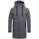 Meeste talvemood keskmise pikkusega kapuutsiga, paksendatud puuvillast polsterdatud jope XXXXL must