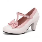 Naiste Lolita Mary Janes Kingad &Uuml;mar Nina Paks K&otilde;rge Konts Pandla Vibu T-kujuline Lips Kawaii Daamide Mood Cosplay Kingad Kevad S&uuml;gis 46 35 valge