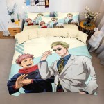 Jujutsu Kaisen Satoru Gojo Voodipesukomplekt 3D Anime Satoru Gojo J&otilde;ulukink Kuningas Twin Kahekohaline Laps Tekikoti komplekt 90x200cm