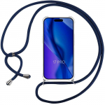 Coque de Protection - BOOLING - pour iPhone 17 Pro - TPU Renforc&eacute; Antichoc avec Bandouli&egrave;re Bleu Marine