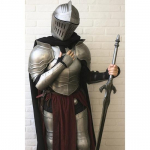 K&auml;sitsi valmistatud 18-m&otilde;&otilde;tmelisest terasest r&uuml;&uuml;tli soomusr&uuml;&uuml; t&auml;iskomplekt keskaegne cosplay