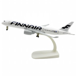 20CM A350 Finnair Lennukikomplekt Sulamist Metallist Valatud Lennukid Ratastega Airbus 350 Soome Lennukimudel Kogumiseks Kingitus must/valge