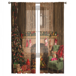 J&otilde;ulukink j&otilde;ulukink t&uuml;ll-aknakardinad Elutuba Organza Sheer Voile kardin Magamistuba K&ouml;&ouml;k Kodukaunistus W135 x H115cm x1