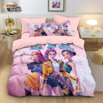 K-Pop Voodipesu Komplekt Deemonik&uuml;tid Teemaline Roosa Tr&uuml;kis Pol&uuml;ester &Uuml;li&otilde;pilaste &Uuml;hiselamu Voodilina Tekikate Laste Kingitus Kodutekstiil US Full(200x230cm) gray