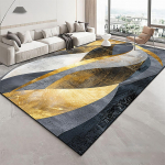 Moodne kuldne geomeetriline vaip elutuppa Kerge luksuslik vaip magamistoa kaunistuseks Suure pindalaga salongi diivani k&otilde;rvale p&otilde;randamatid 200x300 100*200cm