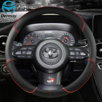 for Toyota Yaris Car Steering Wheel Cover Non-slip PU Leather Auto Accessories Fast Shipping O shape White