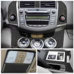 S&uuml;sinikkiust auto sisekujunduse katte kleebised Toyota RAV4 2006-2013 armatuurlaua paneeli auto sisemiseks J