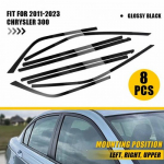 Kroomi Eemaldamine Must Kattekomplekt 2011-23 Chrysler 300 Aknaliistidele L&auml;ikiv Must