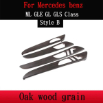 For Mercedes benz ML GLE GL Class GLS320 400 2012- Car ABS Black Interior Door Decoration Panel Cover Trim Accessories StyleBOak wood grain gray