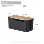 Puidust kontorikaabli salvestuskast Elektriliini juhtmete haldusorganisaator laadija pistikupesa v&otilde;rguliini salvestuskast lauahoidlad