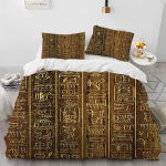 Egiptuse m&uuml;toloogia Farao Hierogl&uuml;&uuml;fid Voodipesukomplekt Tekikott Voodikomplekt Tekikate Padjap&uuml;&uuml;r Tekk Kuninga Suurus Kuninganna Suurus 90x190cm(35x74inch) black