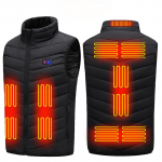 Soojendusega vest meeste naiste USB soojendusega jope soojendusega termoriided jahindus talvemood kuumajope 5XL must
