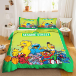 Sesame Street Tekikoti komplekt Tekk Voodipesu 3D Laste voodipesu komplekt 3-osaline 1 Tekikate Kuninglik suurus AU Single(140*210cm)3pcs