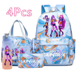 4 tk/komplekt Multikas K-Pop tr&uuml;kiga Seljakott K&auml;ekott Pennikarp 750 ml veepudeliga Teismelisele Poisile T&uuml;drukule Koolikott Suure Mahutavusega Raamatukott Mochila