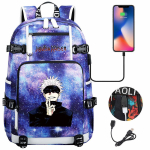 Jujutsu Kaisen Tr&uuml;kitud USB K&otilde;rvaklappide Seljakott KTB 47CMX30CMX15CM