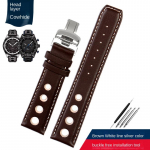 Ehtsa nahast k&auml;erihm Tissot 1853 Sports Racing Series PRS516 T91 T044 jaoks Pehme veisenahast rihm 20 mm Kokkupandav pannal k&auml;ev&otilde;ru 20mm no clasp