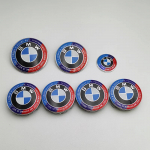 7 tk BMW embleemi komplekt 82 mm 74 mm 45 mm 56 mm 68 mm Auto esiosa kapoti logo Tagumine pagasiruumi m&auml;rk Velgede keskkatted Rooliratta kleebis 82 74 68x4 45