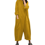 Naiste Jumpsuit &Uuml;le suuruse Romper S&uuml;gis Lahtine Taskutega Kombinesoon Vabaaja &Uuml;hev&auml;rviline Seisukrae Alumine osa M brown
