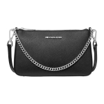 Michael Kors MK Jet Set Saffiano Nahast Keskmine &Otilde;la- ja Crossbody Kott H&otilde;bedase Riistvara ja T&otilde;mblukuga Sulgemisega Naiste kotid Must 35S0STVU6L-BLACK Basic Set (Bag+Dust Bag)