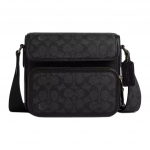 Coach Sullivan 20 Logotr&uuml;kiga Magnetkinnitusega Kaetud L&otilde;uendist ja Nahast &Otilde;la-Crossbody Kott V&auml;ikesed Meeste Kotid Must CZ396-QBMI5 Basic Set (Bag+Dust Bag)