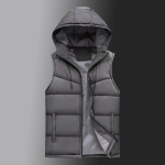 Meeste vest Meeste talvine soe kapuutsiga vest Meeste paks puuvillane vest Varrukateta vestjakk Mehed 6XL hall