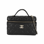 Chanel 26c Topelt C Logoga Teemantmustriga Nahast Kettkarbiga K&auml;ekott Teralise Veisenahast Valmistatud Kuldse Riistvaraga Messenger Bag Naiste Must Gift Set(Basic Set+Box+Shopping Bag) must