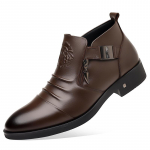 Itaalia Meeste Vabaaja Nahast Mugavad Pahkluuni Nahast Saapad Moodne Br&auml;nd V&auml;litingimustes Kontori &Auml;rikingad Madala Kontsaga Disaineri Elegantne Jalats 38