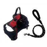 Pehmest v&otilde;rkkangast koerarakmed, peegeldavad lemmiklooma veok&ouml;is, ohutuskoera jalutusrihmad Lemmiklooma rakmed jalutusrihma komplekt kassile punane