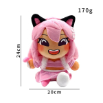 Roblox Layla pehmem&auml;nguasi YouTube'i m&otilde;jutaja pehme pehmega t&auml;idetud m&auml;nguasi roosa kassik&otilde;rvadega pehmem&auml;nguasi lastele s&otilde;bralik laste pidu p&uuml;hadekingitus 24cm pink
