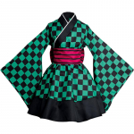 Anime Demon Slayer Kimono Neitsikleit Kamado Nezuko Cosplay Kost&uuml;&uuml;m Jaapani Kimonod Naiste Lolita Kleit Halloweeni Peo Kingitused XXXL