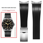 Kella rihm Tudor Biwan Black Bay M79230R M79363N seeria jaoks Metallist Kaardus Otsaga Kummist Kella Rihm 20mm 21mm 22mm 22mm black