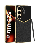 Luksuslik kattega nahast &uuml;mbris Samsung Galaxy S26 S25 S24 Ultra jaoks, p&otilde;rutuskindel pehme servaga kaitse&uuml;mbris Galaxy S26 Ultra &uuml;mbrise jaoks Choose Phone Case&Galaxy S26 Ultra must